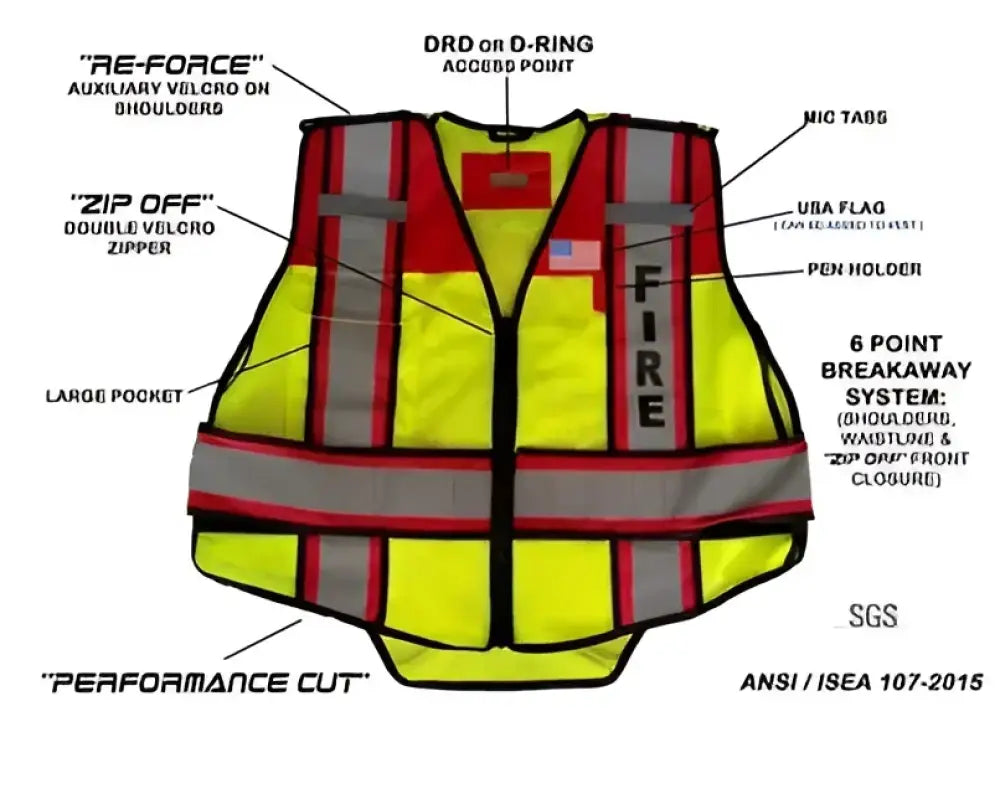 Ultrabright Red-Fire Public Safety Vest for high-visibility public safety needs