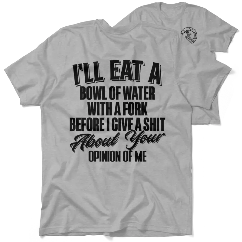 Humorous graphic safety yellow t-shirt displayed on the Opinion Of Me Safety Yellow T-Shirt
