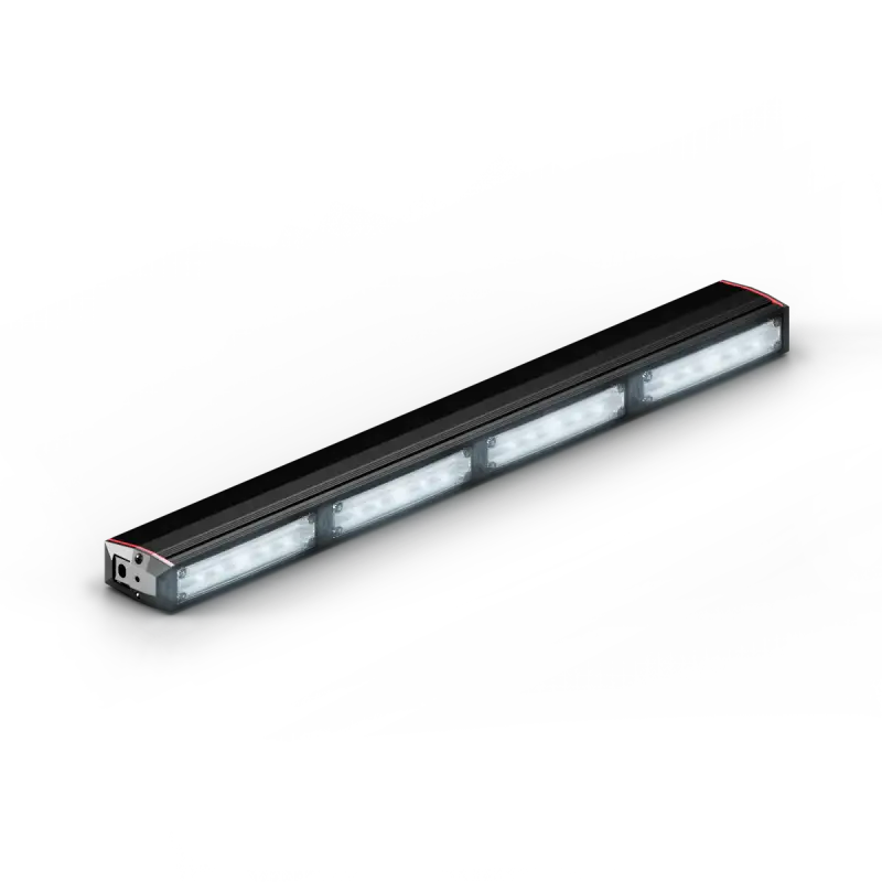Illuminated black LED light bar on Feniex Quantum 2.0 400 Stick Light for first responders