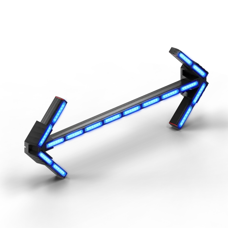 Illuminated double-headed arrow on Feniex Quantum Arrow Board for first responders