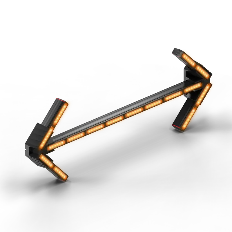 Illuminated double-headed arrow on Feniex Quantum Arrow Board for first responders