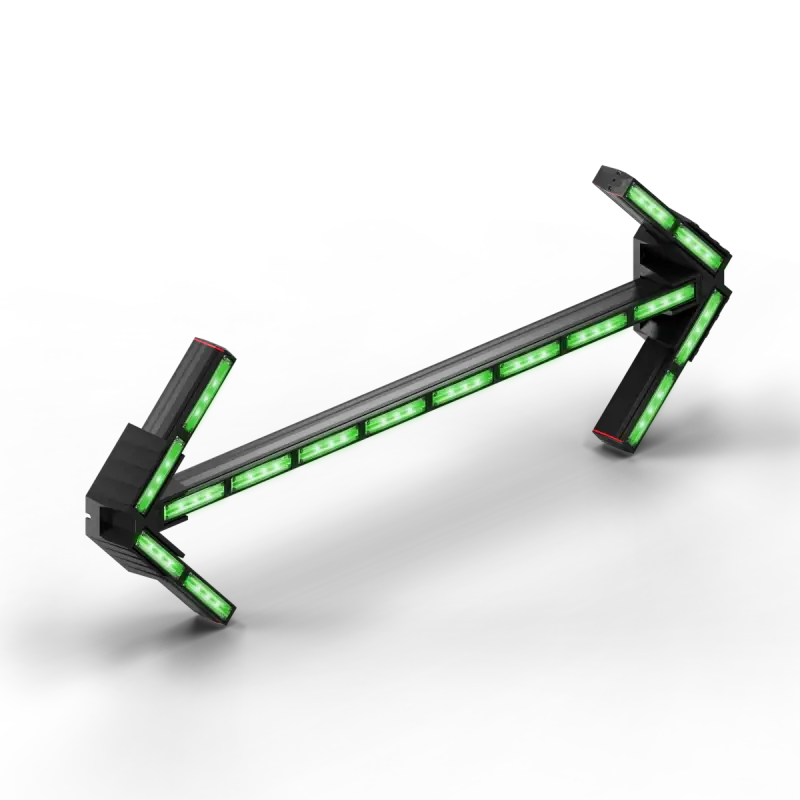 Illuminated green arrow on Feniex Quantum 2.0 Arrow Board for first responders