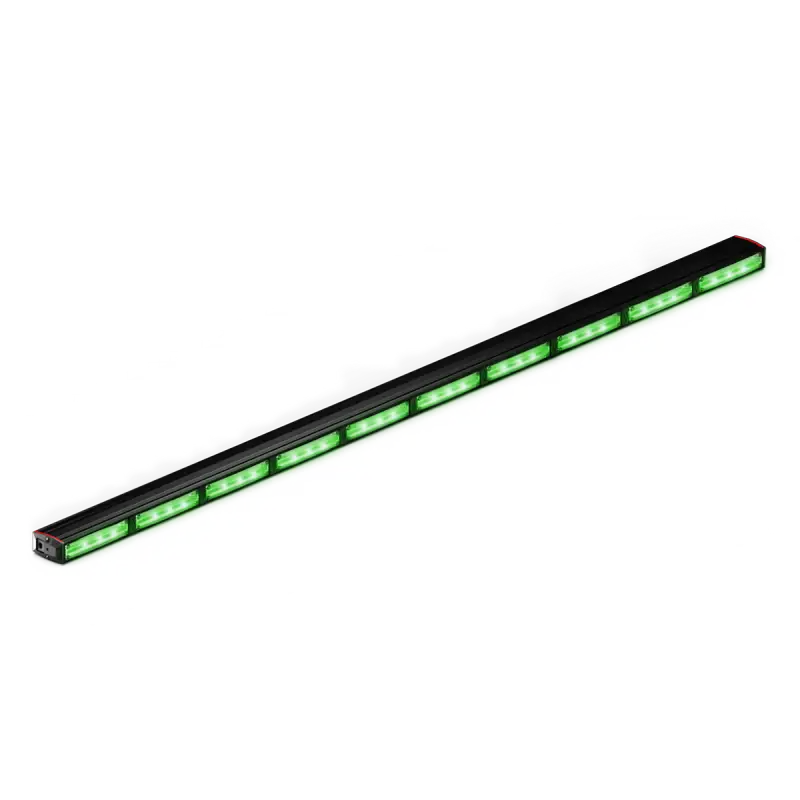Illuminated green LED light bar on Feniex Quantum 2.0 1000 Stick Light for first responders