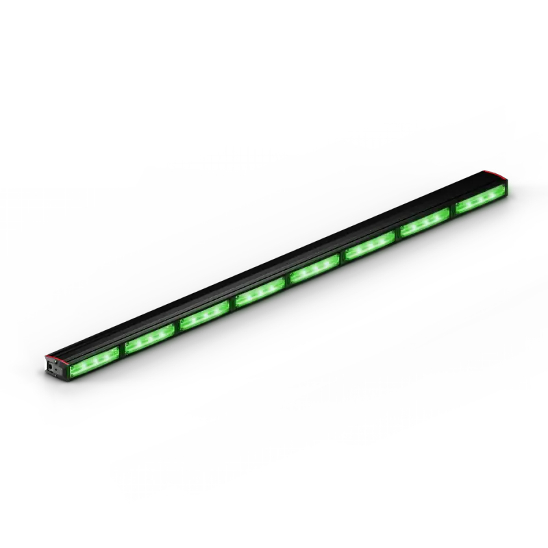 Illuminated green LED light bar on Feniex Quantum 2.0 800 Light Stick for first responders