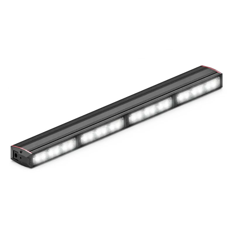 Illuminated rectangular light bar on Feniex Fusion Work Light for optimal visibility