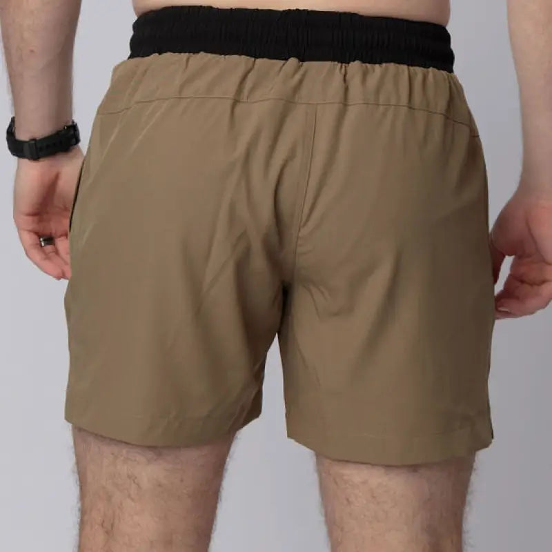 Khaki Carrier Training Shorts Mk.II with 5-inch inseam for concealed carry training