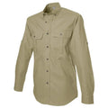 Khaki Safari Shirt for Men with two chest pockets and long sleeves to carry essential outdoor gear