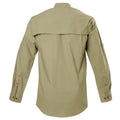 Khaki long-sleeve Left-Hand Hunter Shirt for Men with quilted shooter patch