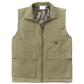 Khaki Safari Vest for Women with multiple pockets and front zipper for first responders
