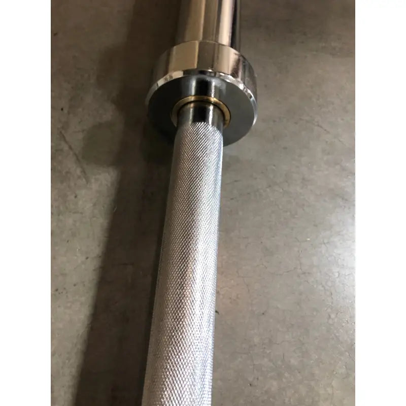 Knurled chrome SFE 7 Ft Olympic Barbell for first responders and firefighters training