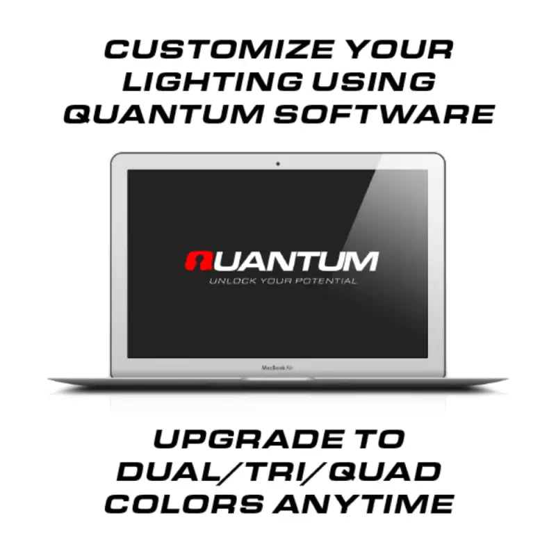 Laptop displaying Quantum software for Feniex Quantum 2.0 Interior Rear Light Bar