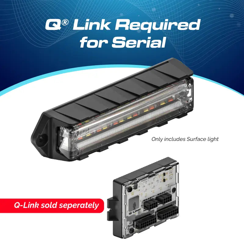 LED surface light and Q-Link module on Feniex Q Series Surface Mount device