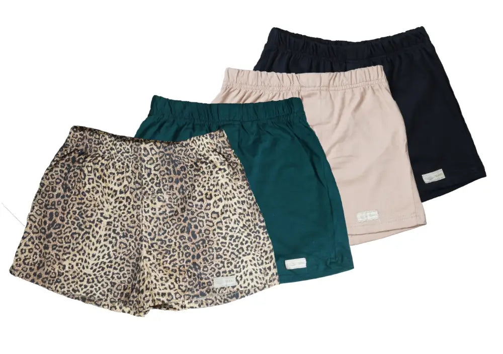 Leopard Boxer Shorts 4 Pack for Men in leopard print, green, beige, and black