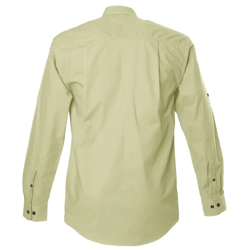 Light beige long-sleeved Safari Shirt with two chest pockets to carry essential outdoor gear