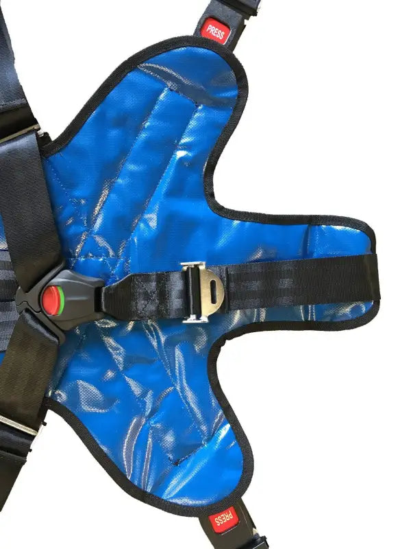 Blue protective vest for LINE2Design Deluxe Pedi pediatric child restraint seat system
