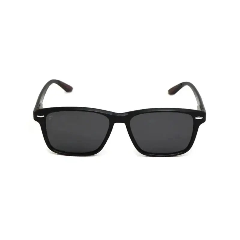 Black Wayfarer-style sunglasses named Loma for first responders with dark lenses