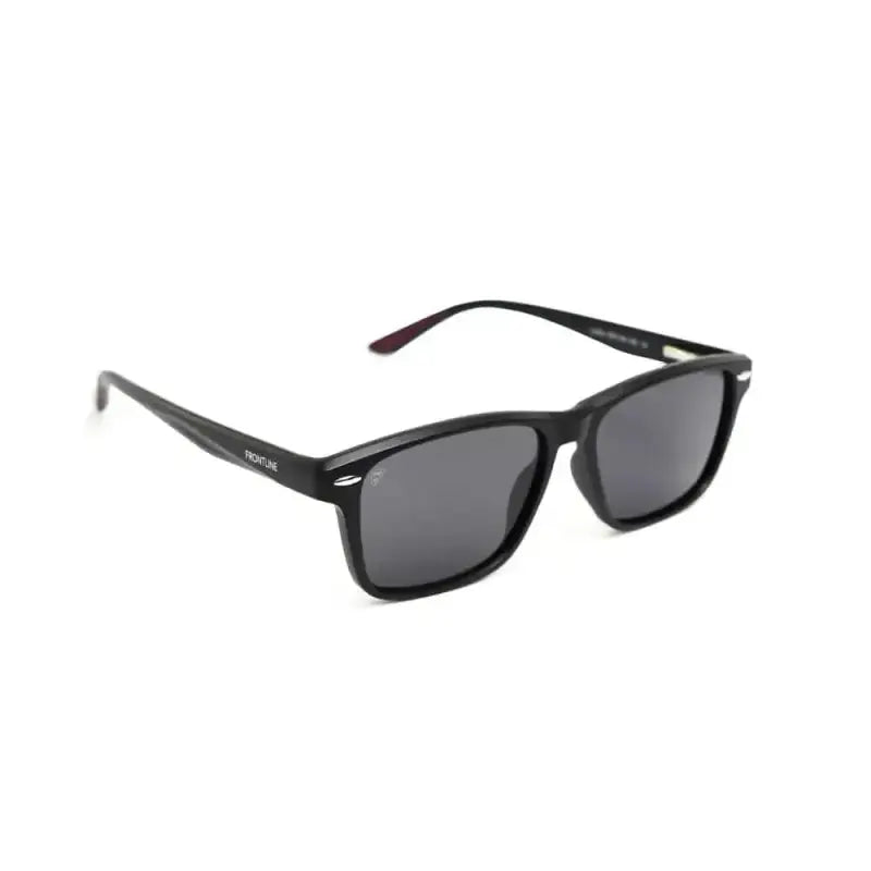 Black Wayfarer-style sunglasses named Loma with dark lenses for first responders