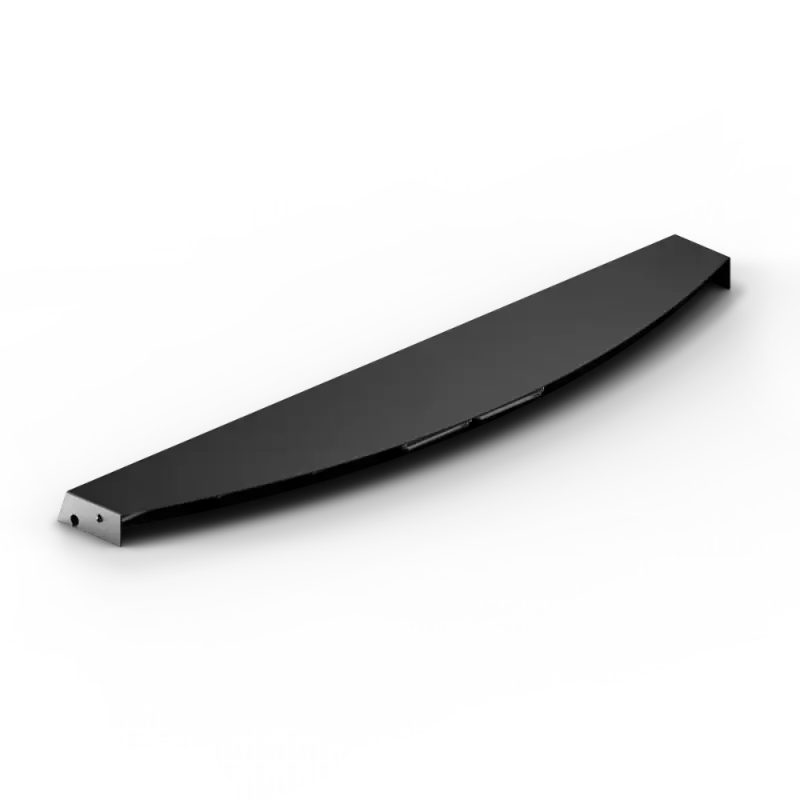 Long curved dark gray metal strip for Feniex Quantum 2.0 interior rear light bar