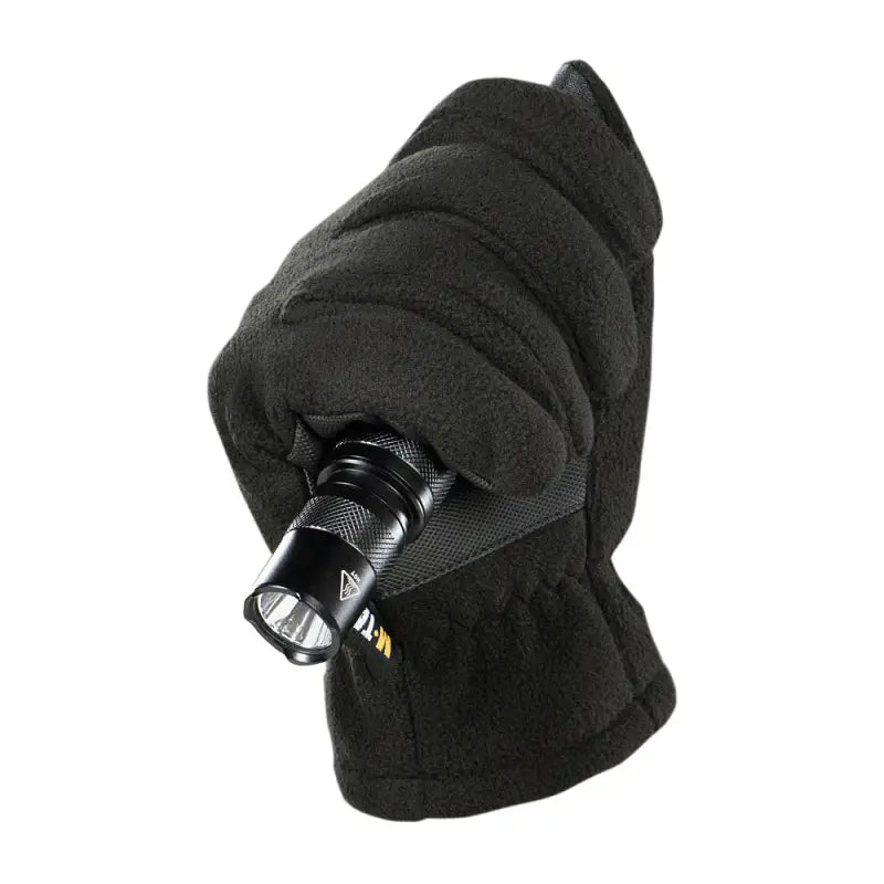 Black M-Tac Gloves Fleece Thinsulate with flashlight attachment for winter use