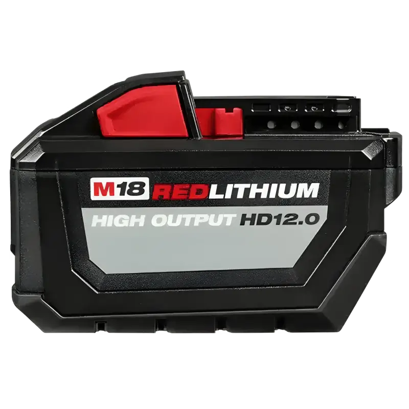 M18 RED LITHIUM HIGH OUTPUT HD12.0 battery pack in black and red, Milwaukee 48-11-1812 M18