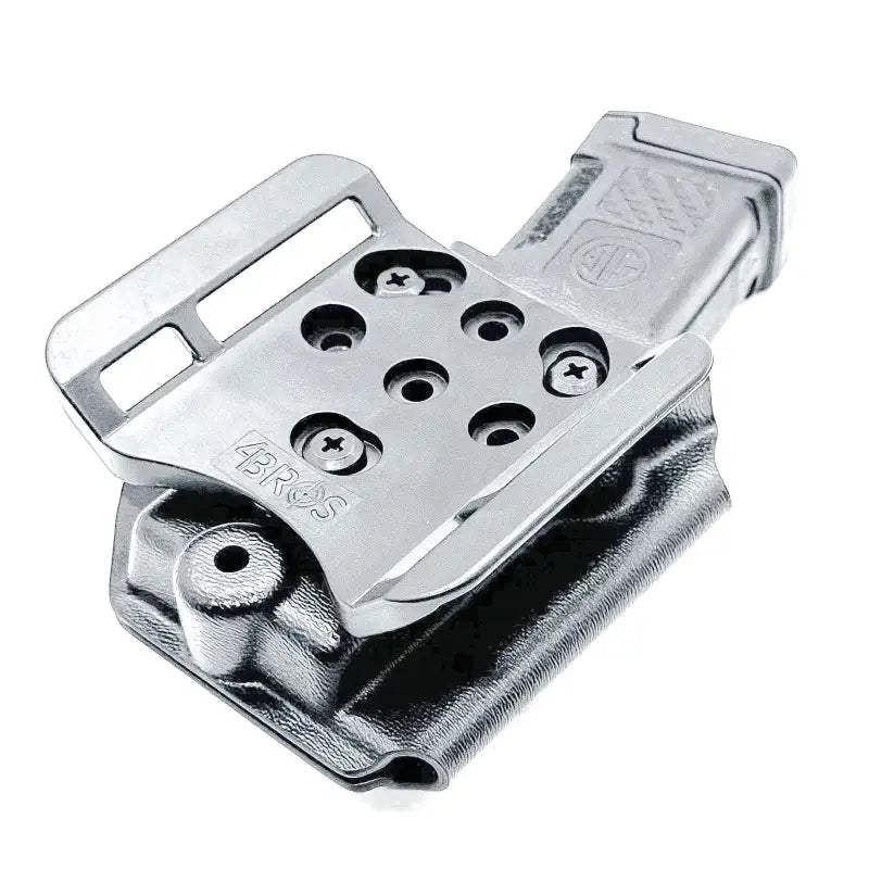 Sig Sauer MPX magazine holster with metal belt clip for secure gun accessory storage