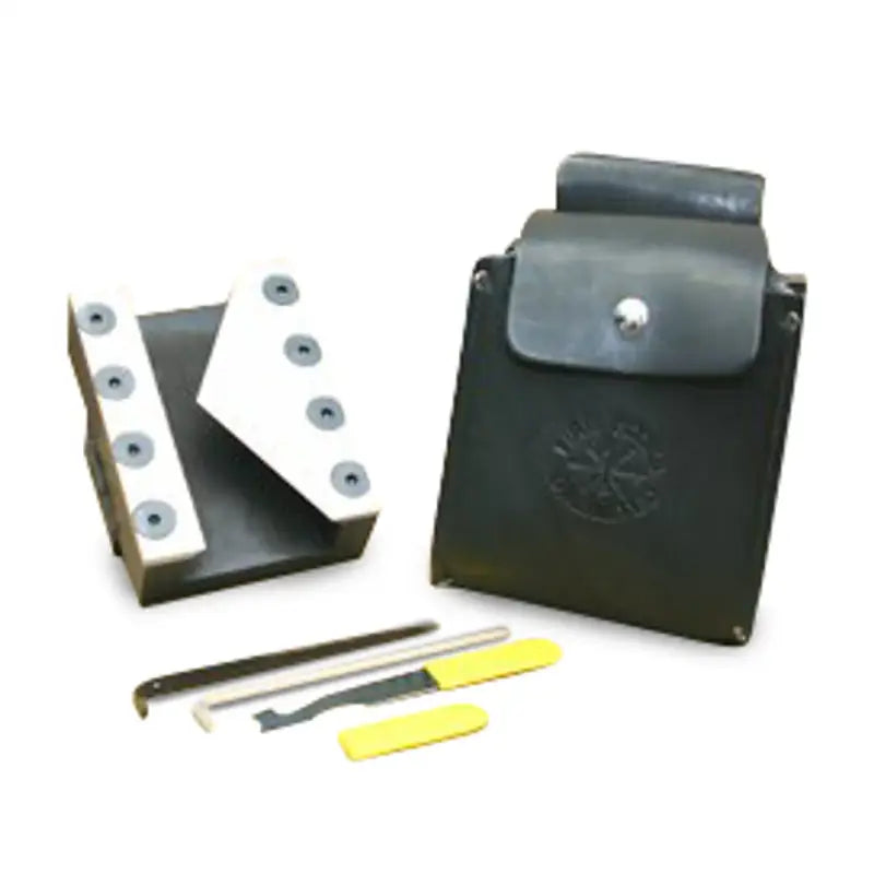 Metal tool set with leather carrying pouch and case for Fire Hooks Unlimited R-Tool Kit