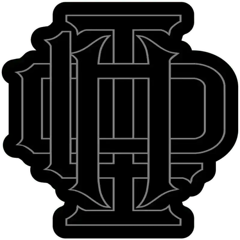 Monogram logo IFD in ornate gothic style for Scramble, black red design for first responders