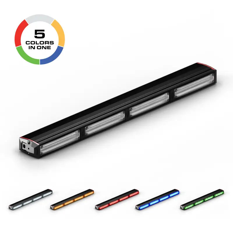 Multi-color LED light bar on Feniex Quantum 2.0 400 Stick Light for first responders