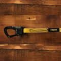 Black carabiner and yellow webbing strap in Multi Purpose Webbing Kit for firefighter rescue tool