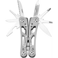 Coast CT211 Multi-Tool in silver with pliers and various folding implements
