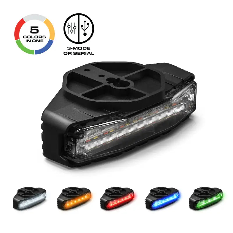 Multicolor LED safety light with 3-mode technology from Feniex Q Series Under Mirror Puck