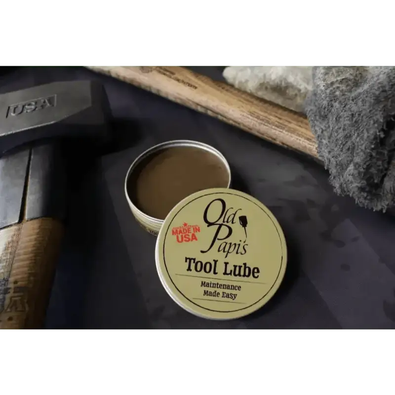 Tin of Old Papi’s Tool Lube, the ultimate secret sauce for body care maintenance