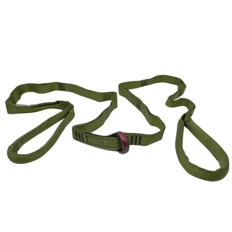Olive green nylon webbing strap with buckle for Multi-Loop Rescue Strap usage