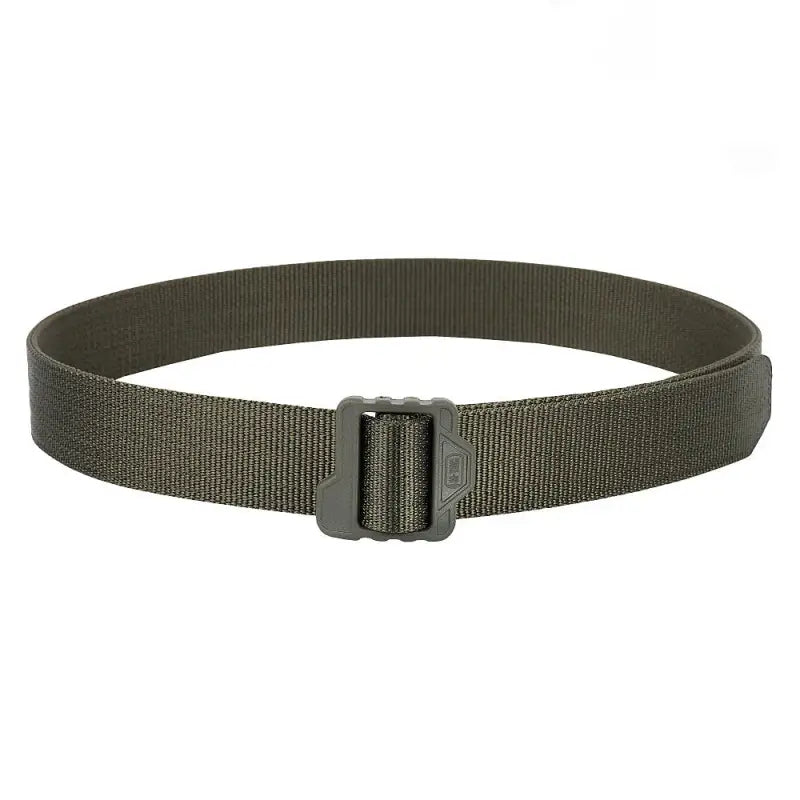 Olive green M-Tac Double Duty tactical belt with durable nylon and plastic buckle