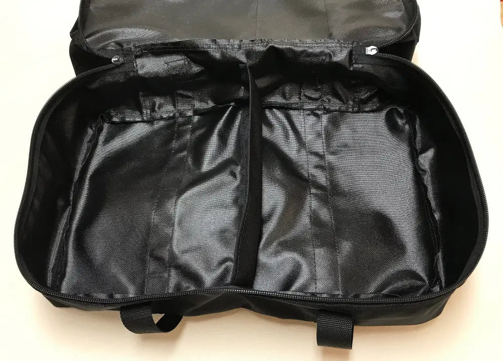 Open Wildland Fire Gear Bag with suede leather wrap and interior compartments
