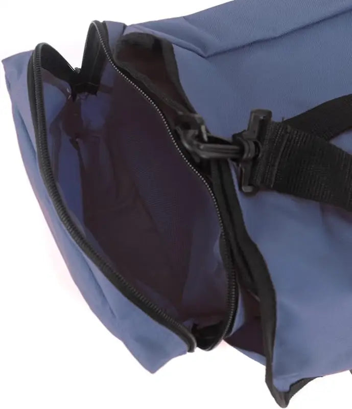Open blue duffel bag from Fully Stocked EMT Trauma Kit for first responders, firefighters, police