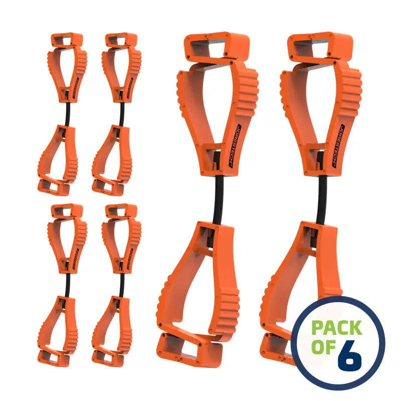 Orange adjustable cable organizers for Glove Clip Safety Holder to keep cables tidy