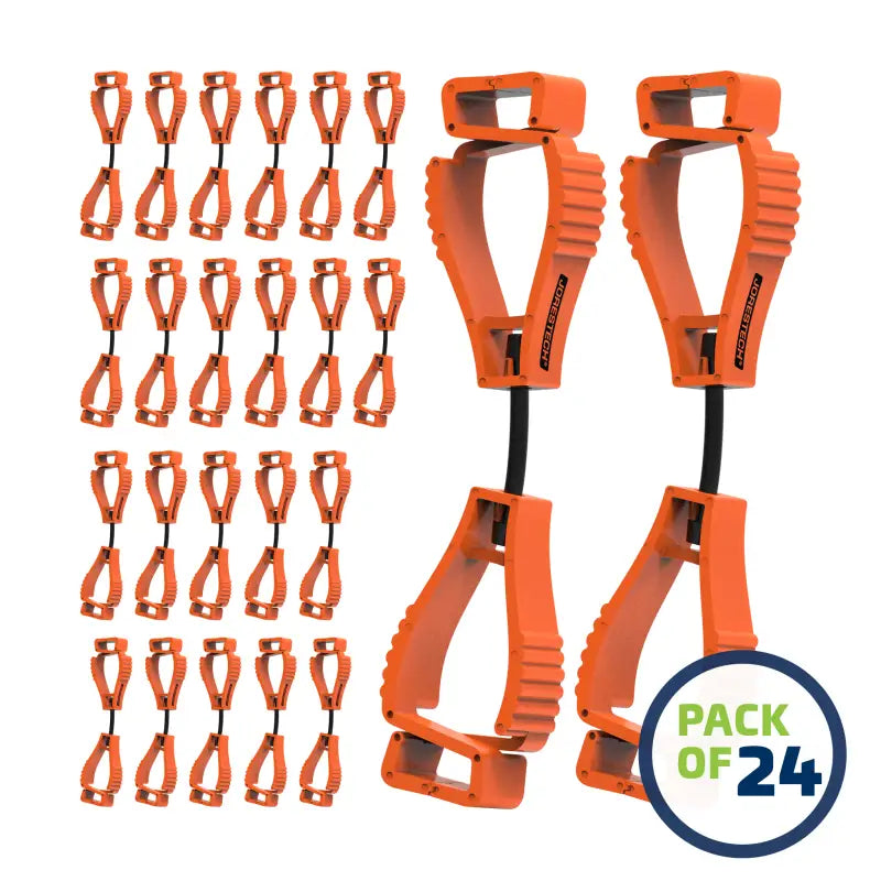 Orange cable management clips for Glove Clip Safety Holder to enhance organization