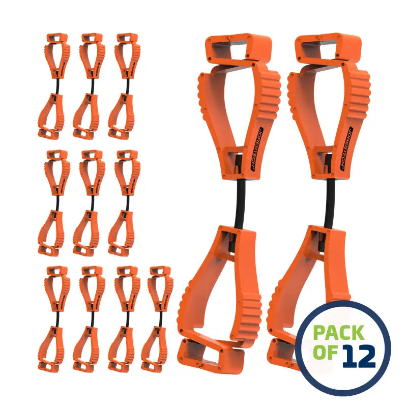Orange cable management clips for Glove Clip Safety Holder to enhance organization