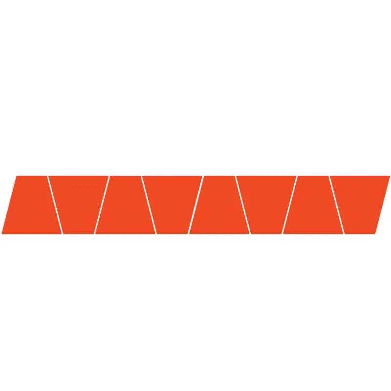 Orange geometric banner with triangular segments for Orange Reflective Helmet Tetrahedron