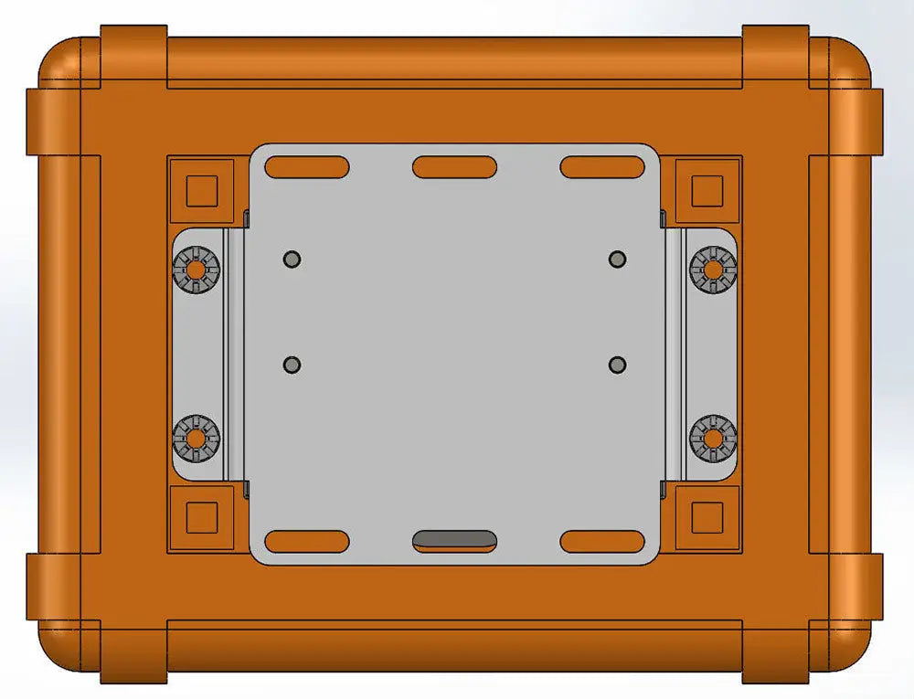 Orange protective case with metal plate for Aluminum Quick Release Mounting System