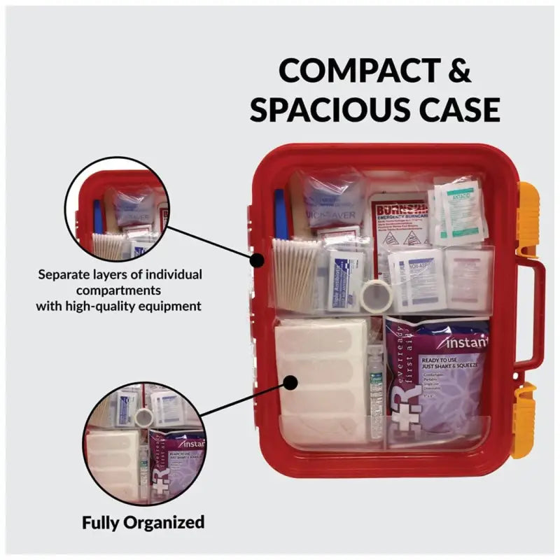 Organized first aid kit for first responders, firefighters, and police emergency needs