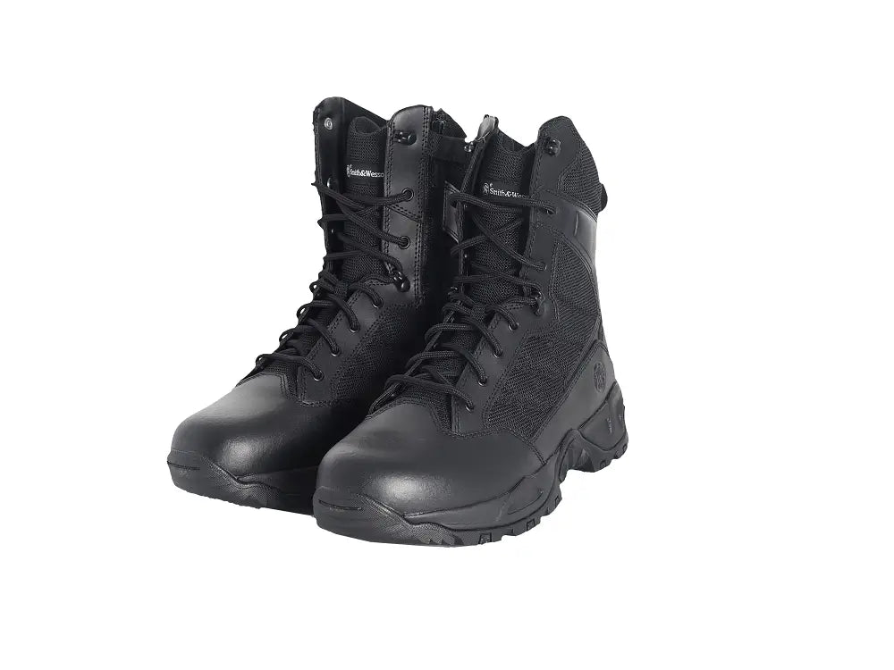 Pair of black tactical boots provide excellent durability for Smith & Wesson Scout Hot Weather style