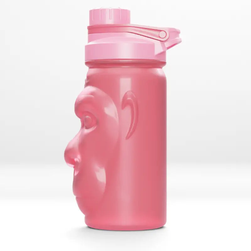 Pink water bottle with a face, Harambe Shaker Bottle, part of Harambe Shaker Bottles collection