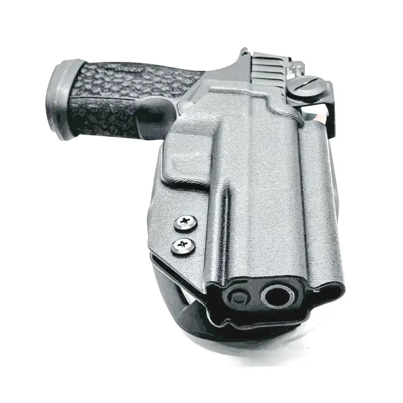 Sig Sauer P365-FUSE Duty Holster with gray holster holding a pistol for p365-xmacro comp