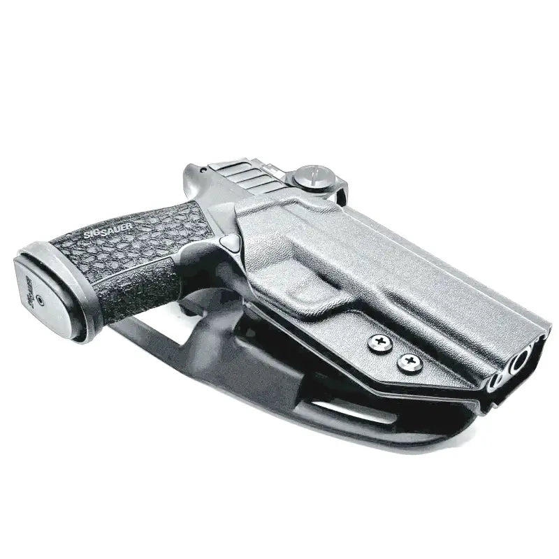 Sig Sauer P365-FUSE Duty Holster with pistol in holster, compatible with p365-xmacro comp