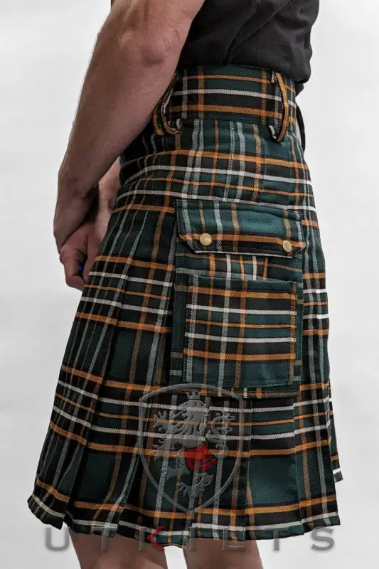 Plaid utility kilt for first responders firefighter police Irish Heritage GlenLoch