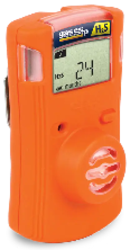 Portable orange hydrogen sulfide gas detector for single gas clip safety monitoring
