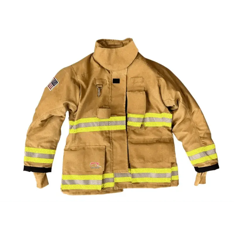 Tan Prime Fire Gear Jacket with reflective trim color and multiple pockets