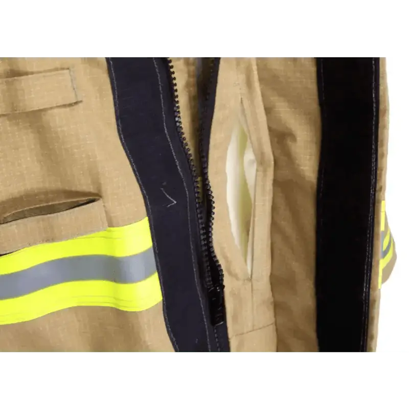 Firefighter turnout coat with reflective yellow stripes from Prime Fire Gear Jacket